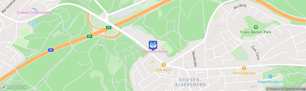 Static Map of Waldstadion Kaiserlinde