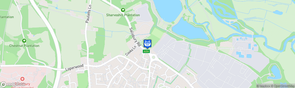 Static Map of Testwood Stadium