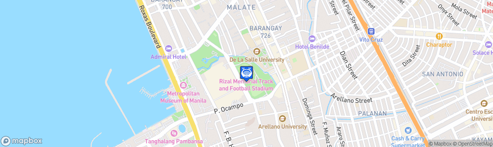 Static Map of Rizal Memorial Track and Football Stadium