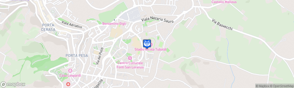 Static Map of Stadio Nicola Tubaldi