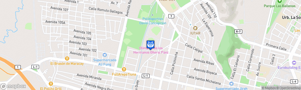 Static Map of Estadio Olímpico Hermanos Ghersi Páez