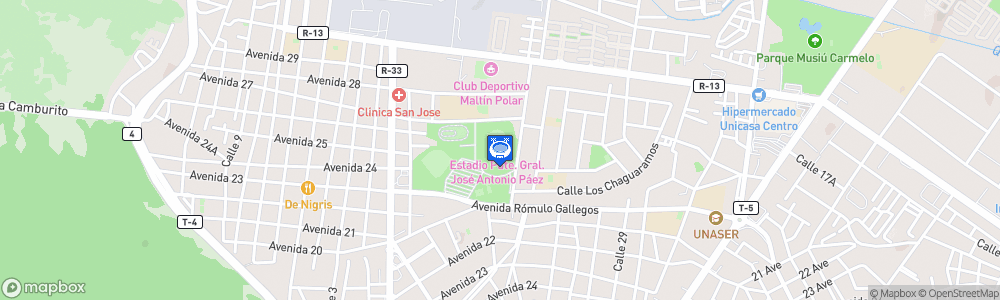 Static Map of Estadio General José Antonio Paez