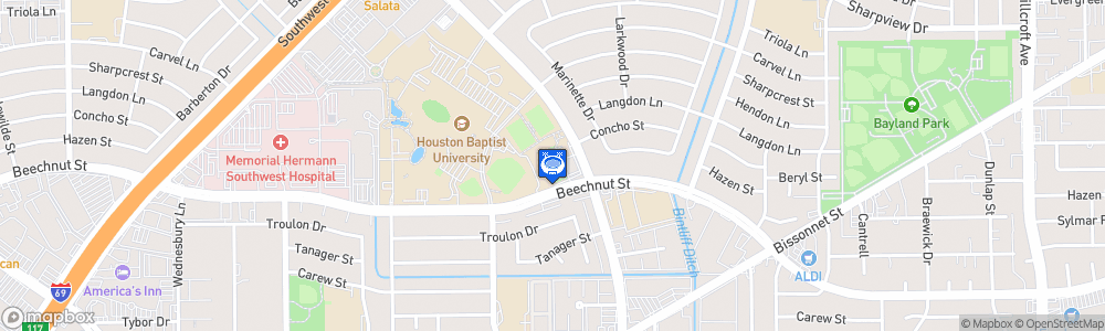 Static Map of Husky Stadium at Houston Baptist University