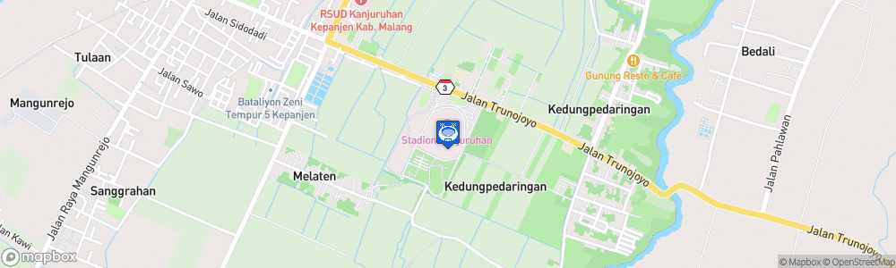 Static Map of Kanjuruhan Stadium