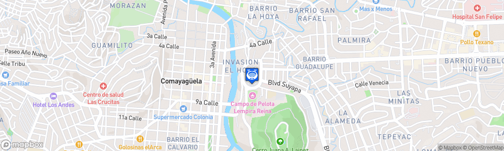 Static Map of Estadio Nacional Chelato Uclés