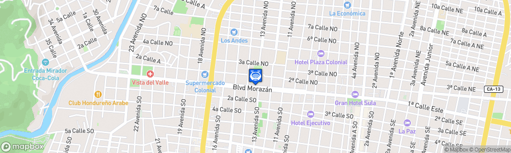 Static Map of Estadio General Francisco Morazán