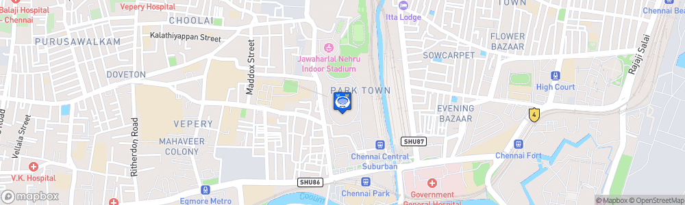 Static Map of Jawaharlal Nehru Stadium, Chennai