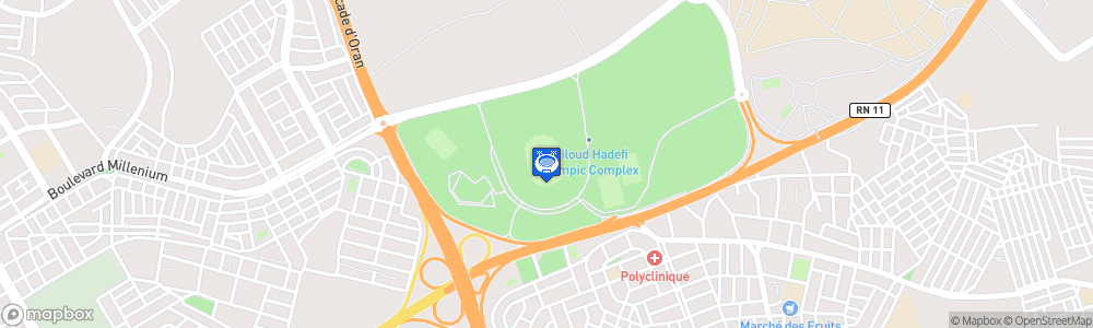 Static Map of Stade Olympique d'Oran Miloud Hadefi