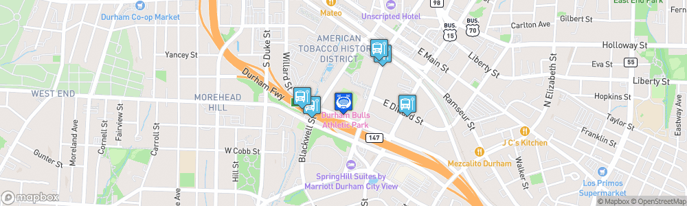 Static Map of Durham Bulls Athletic Park