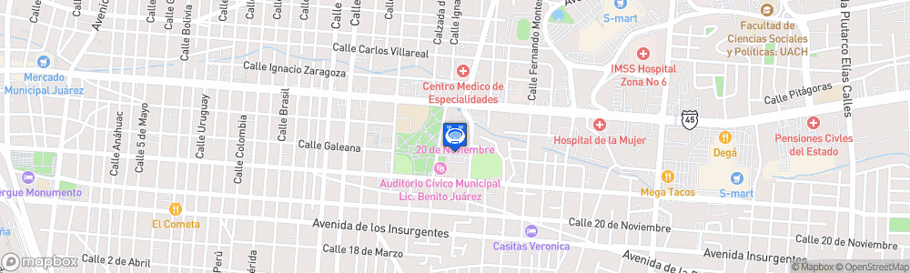 Static Map of Estadio 20 de Noviembre