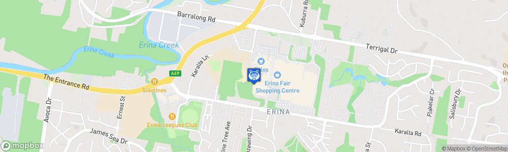 Static Map of Erina Ice Arena