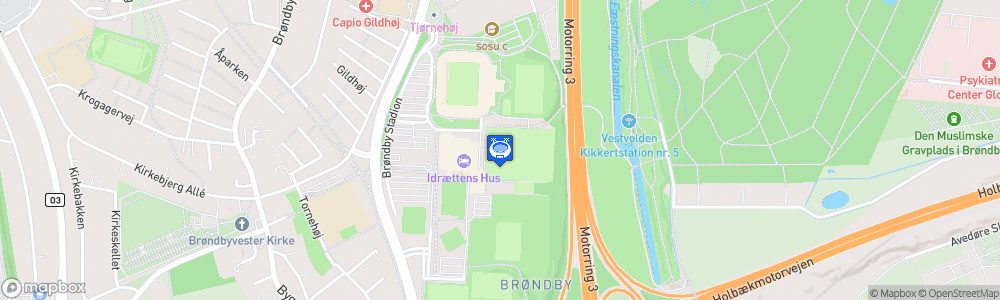 Static Map of Brøndby Stadion - Bane 2