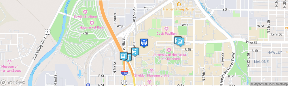 Static Map of Memorial Stadium, Lincoln