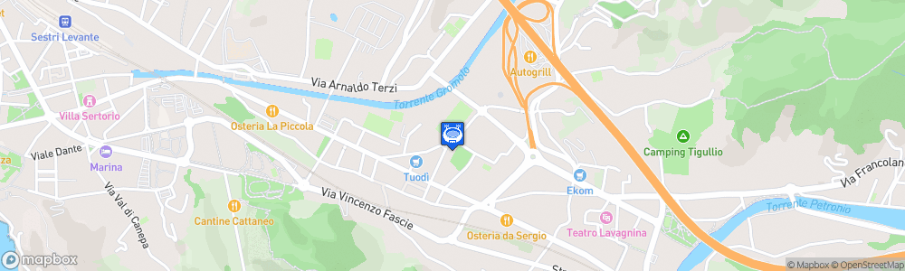 Static Map of Stadio Giuseppe Sivori