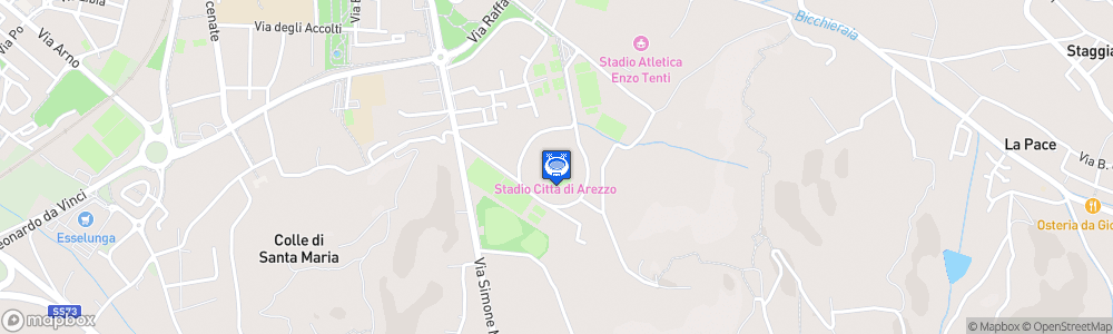 Static Map of Stadio Città di Arezzo