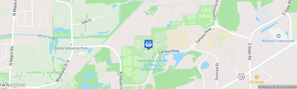 Static Map of Saline Hornet Stadium