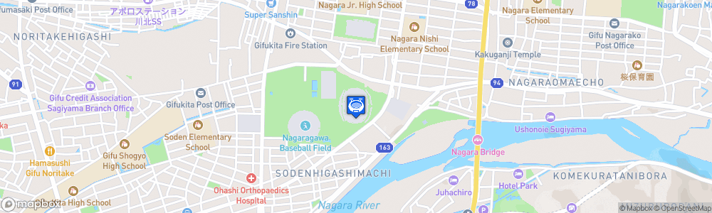 Static Map of Gifu Nagaragawa Stadium