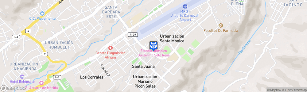 Static Map of Estadio Guillermo Soto Rosa