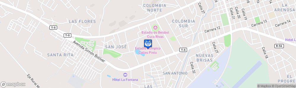 Static Map of Estadio Olímpico Rafael Calles Pinto