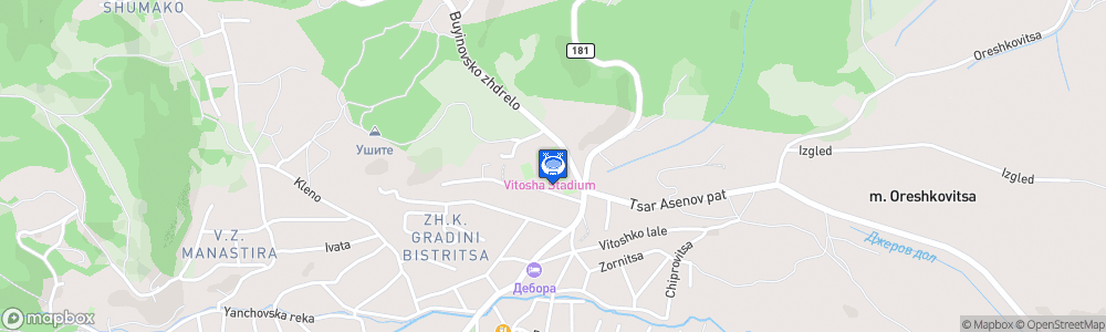 Static Map of Stadion Bistritsa