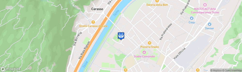 Static Map of Pista di ghiaccio coperta del Centro sportivo di Bellinzona