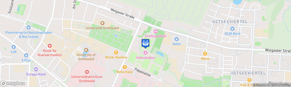 Static Map of Volksstadion Greifswald