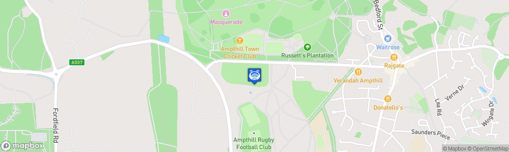 Static Map of Ampthill & District Community Rugby Club