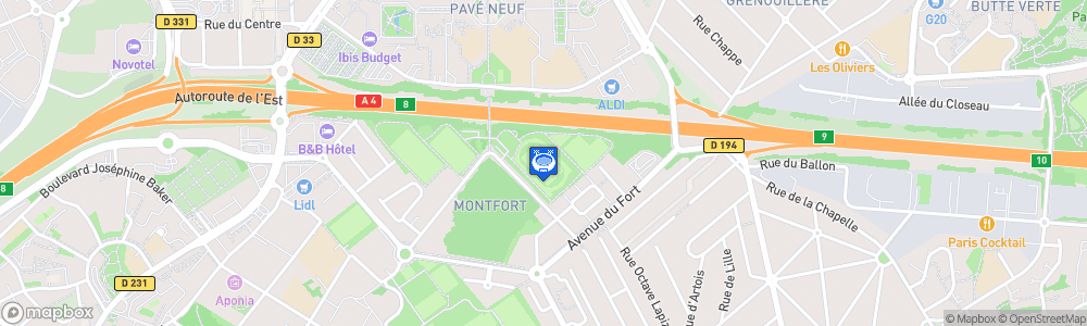 Static Map of Stade Alain Mimoun, Noisy-le-Grand