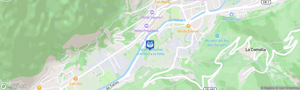 Static Map of Estadi Comunal d'Andorra la Vella