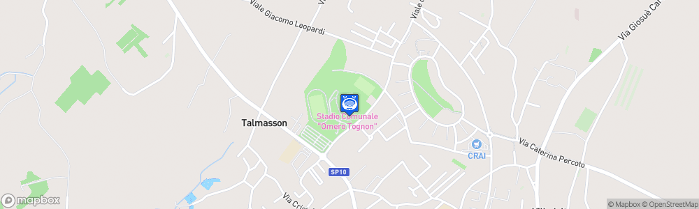 Static Map of Stadio Comunale Omero Tognon