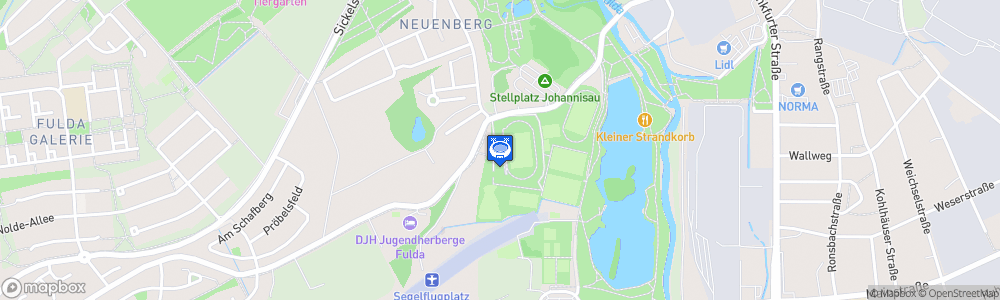 Static Map of Stadion der Stadt Fulda im Sportpark Johannisau