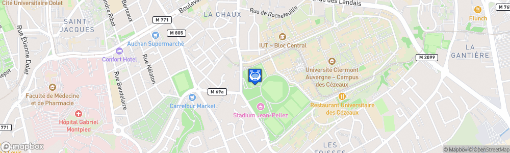 Static Map of Stade des Cézeaux