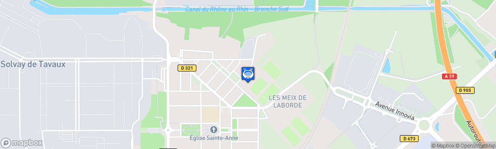 Static Map of Stade Paul Martin, Tavaux