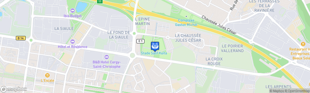 Static Map of Stade Salif-Keita, Cergy