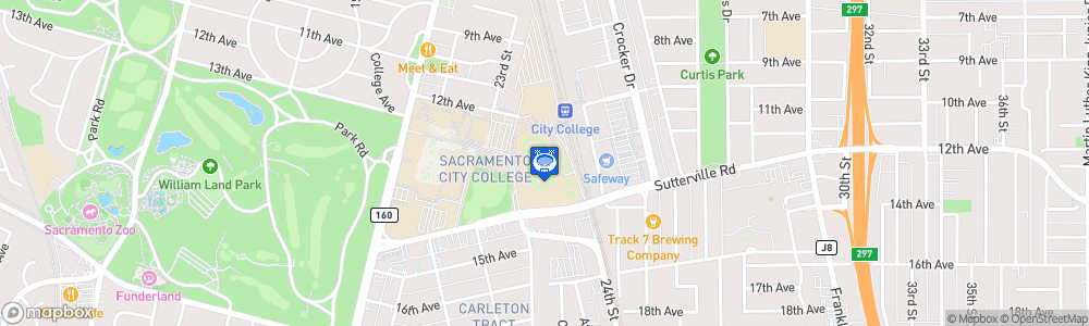Static Map of Charles C. Hughes Stadium