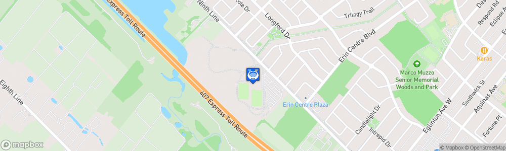Static Map of Churchill Meadows Community Centre and Mattamy Sports Park