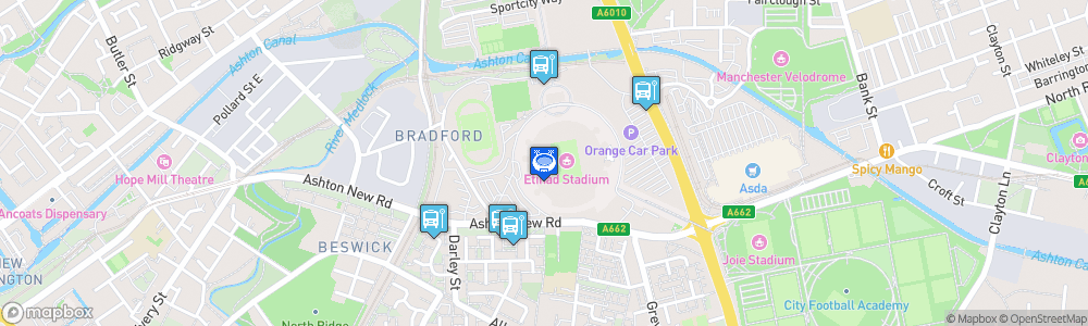 Static Map of City of Manchester Stadium