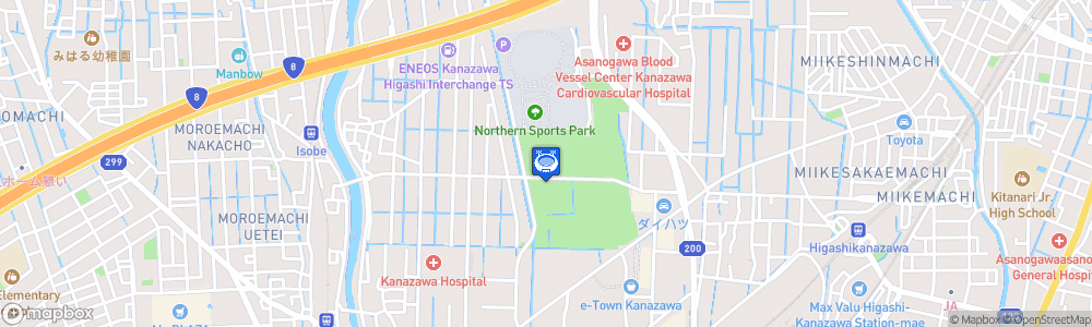 Static Map of Kanazawa Go Go Curry Stadium