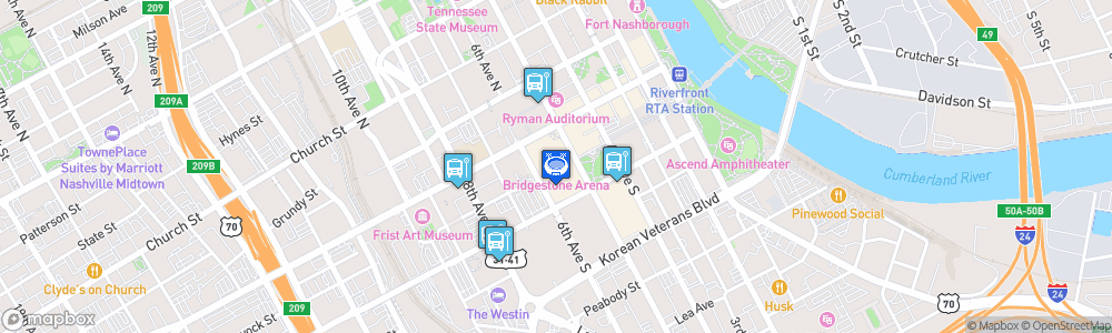 Static Map of Bridgestone Arena