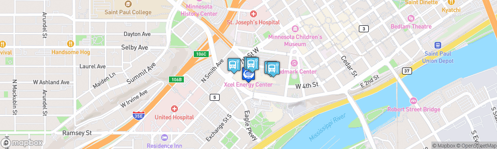 Static Map of Xcel Energy Center