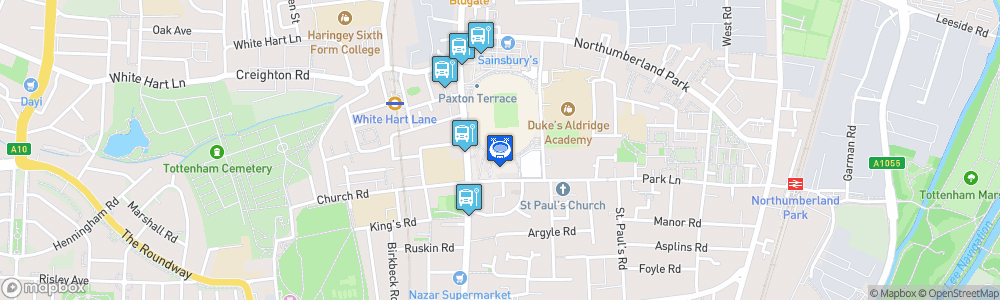 Static Map of Tottenham HotSpurs Stadium