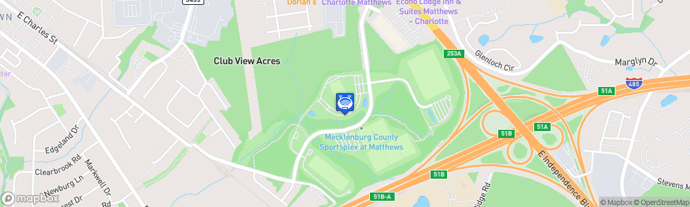 Static Map of Mecklenburg County Sportsplex at Matthews