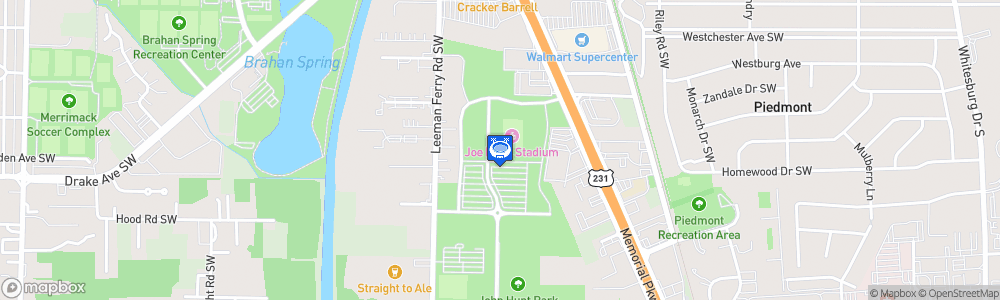 Static Map of Wicks Family Field at Joe Davis Stadium