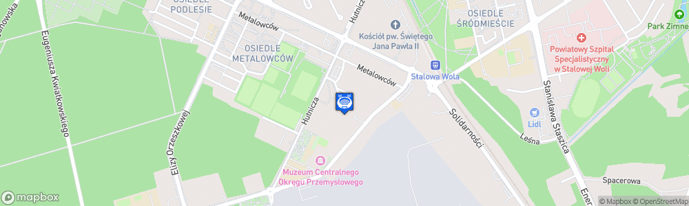 Static Map of Podkarpackie Centrum Piłki Nożnej