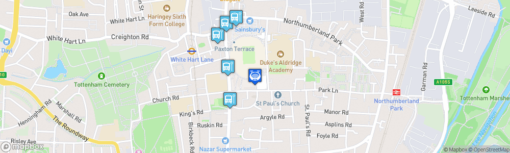 Static Map of White Hart Lane