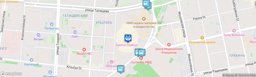 Static Map of Central Stadium (Yekaterinburg)