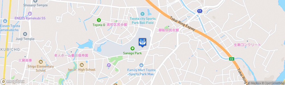 Static Map of Toyota City Sports Park Athletic Stadium