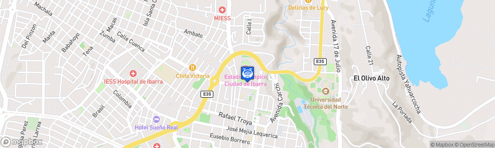 Static Map of Estadio Olímpico de Ibarra