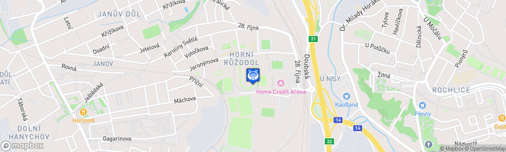 Static Map of Městský stadion - Sportpark Liberec