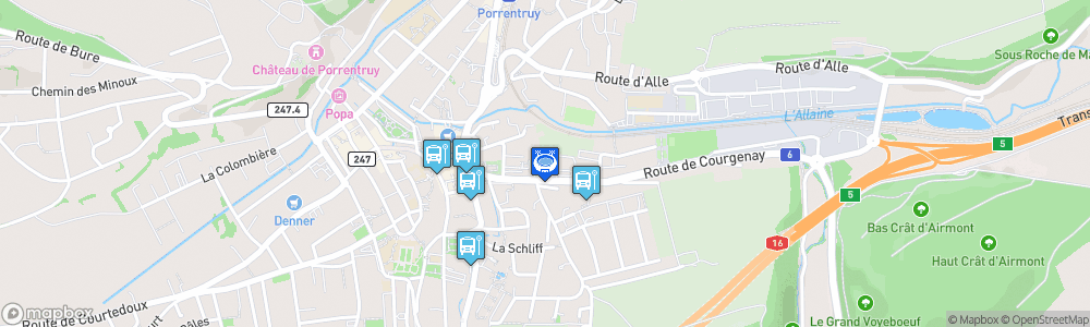 Static Map of Raiffeisen Arena, Porrentruy